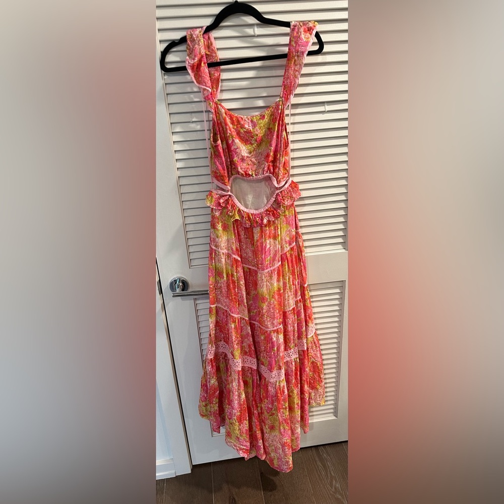 LoveShackFancy Madsen Floral Maxi Dress With Cut Outs - Picture 14 of 16